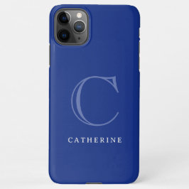 Coque iPhone 11Pro Max Monogramme classique Royal bleu simple