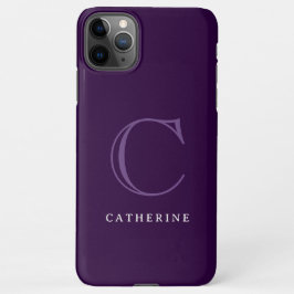 Coque iPhone 11Pro Max Monogramme classique simple de purple de minuit