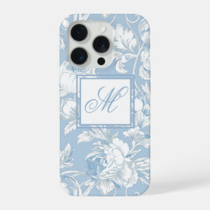 Monogramme de chinoiserie bleu et blanc