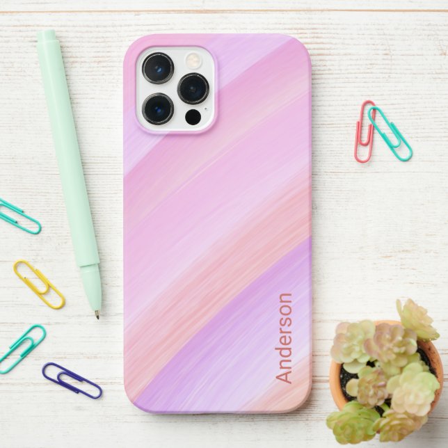 Coque iPhone Monogramme de la ligne moderne Eligant Retro (Sur le bureau)