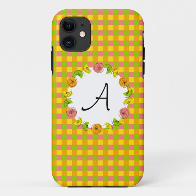 Coque iphone "Monogramme" de la vérification du ce (Dos)