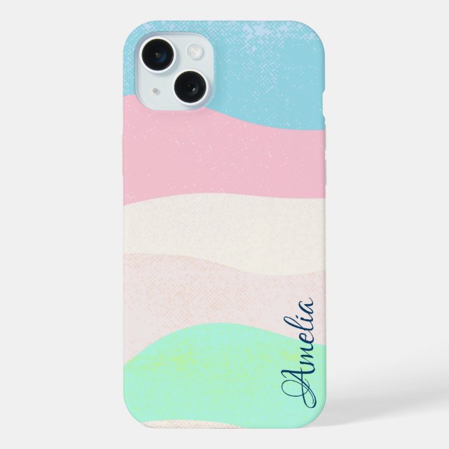 Coque iPhone Monogramme de ligne rétro élégant moderne (Verso)