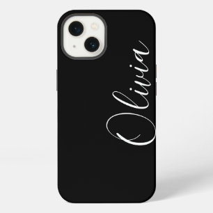 Etui iPhone 13 Monogramme de nom personnalisé en écriture moderne