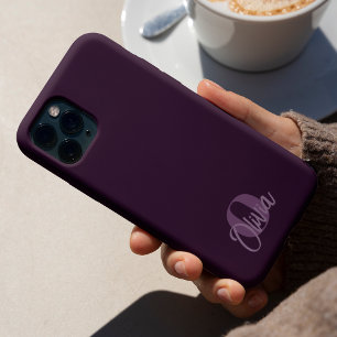 Monogramme de script moderne monochrome violet coo