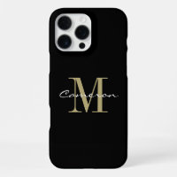 Monogramme d'or initial et nom personnalisé