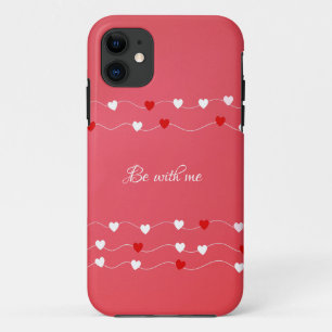 Coque iphone monogramme du coeur rouge blanc