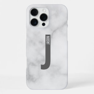 Coque iPhone 16 Pro Max Monogramme et nom gras personnalisés modernes