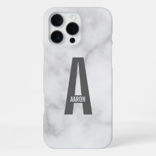Coque iPhone 16 Pro Max Monogramme et nom personnalisés gras modernes