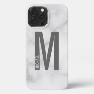 Etui iPhone 13 Pro Max Monogramme et nom personnalisés modernes