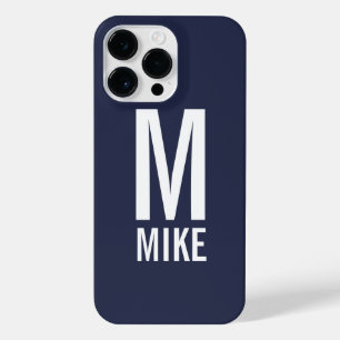 Coque Pour Pour iPhone 14 Pro Max Monogramme et nom personnalisés modernes