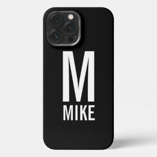 Etui iPhone 13 Pro Max Monogramme et nom personnalisés modernes
