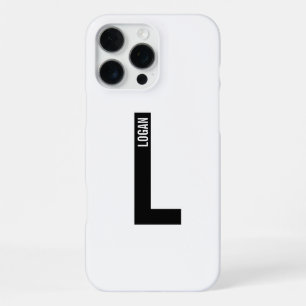 Coque iPhone 16 Pro Max Monogramme et nom personnalisés modernes