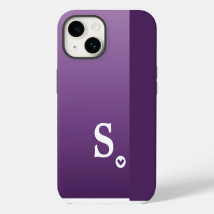 Coque Pour iPhone 14 Monogramme Féminin Coeur Violet Simple Moderne Chi