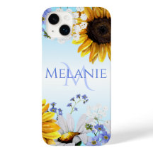Coque iphone Monogramme Fleur sauvage Aquarelle