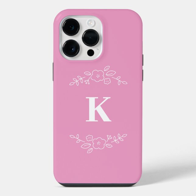 Coque iPhone monogramme floral blanc iPhone / coque ipad (Verso)