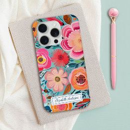 Monogramme Floral Rose Coloré Style Moderne