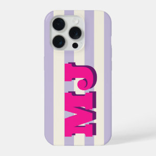 Monogramme Gras Personnalisé, Rayure Lavande