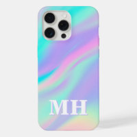 Monogramme Initial Faux Iridescent Moderne