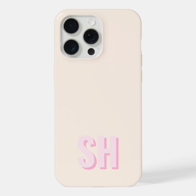 Coque iPhone Monogramme initial moderne (Verso)