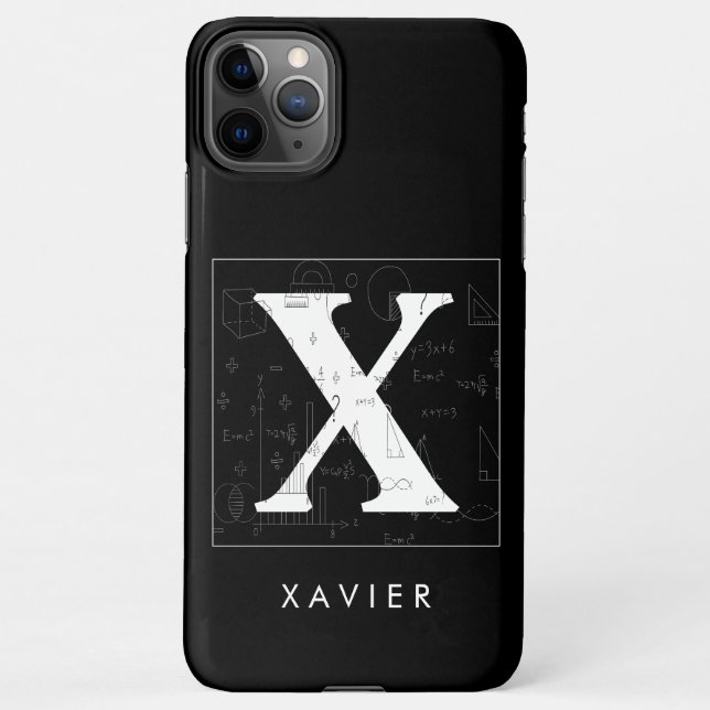 Coque iPhone Monogramme mathématique - Xavier (Dos)