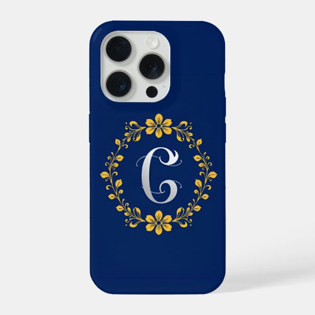 Coque iPhone Monogramme Minimal Luxe Initiale C Propre Or (Verso)