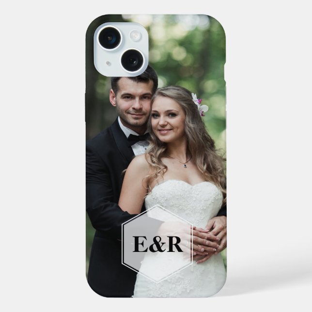 Coque iPhone Monogramme Moderne (Verso)