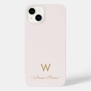 Monogramme moderne Blush Pink Gold Script