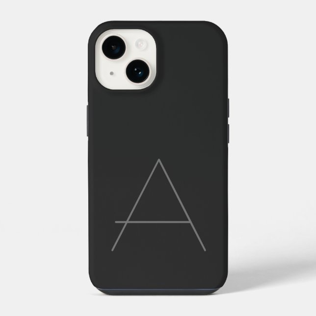Coque iPhone Monogramme Moderne Initiales Classiques (Verso)