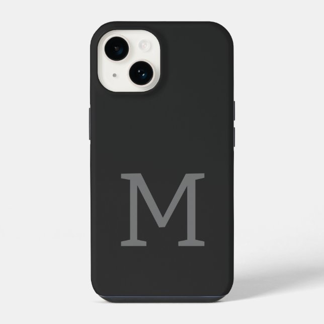 Coque iPhone Monogramme Moderne Initiales Classiques (Verso)