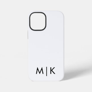 Coque iPhone 12 Mini  Monogramme Moderne Noir et Blanc 