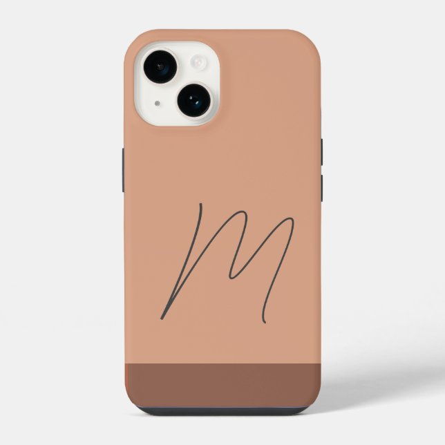 Coque iPhone Monogramme Moderne Simple Initiale Script (Verso)
