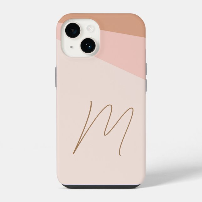 Coque iPhone Monogramme Moderne Simple Initiale Script (Verso)