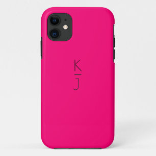 Coque iphone Monogramme modifiable rose bonbon