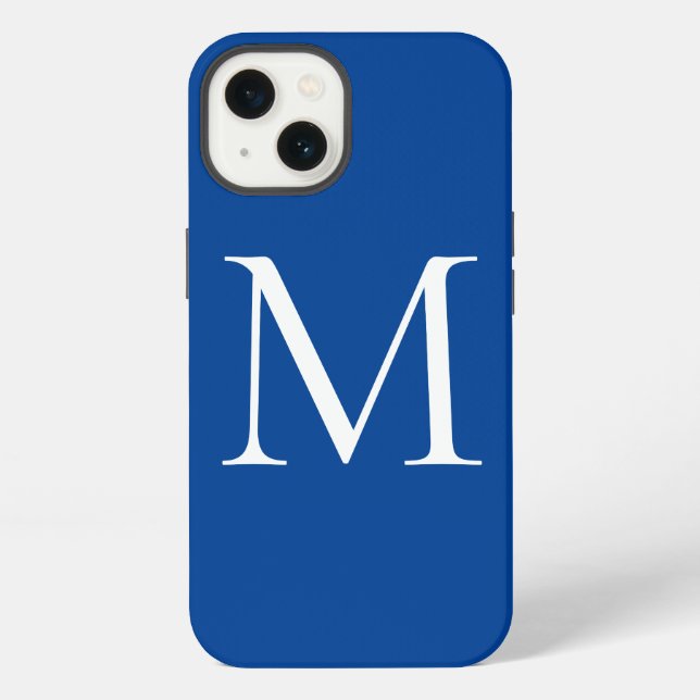Coque iPhone Monogramme Nom Propre Initial Moderne Plain Minima (Verso)