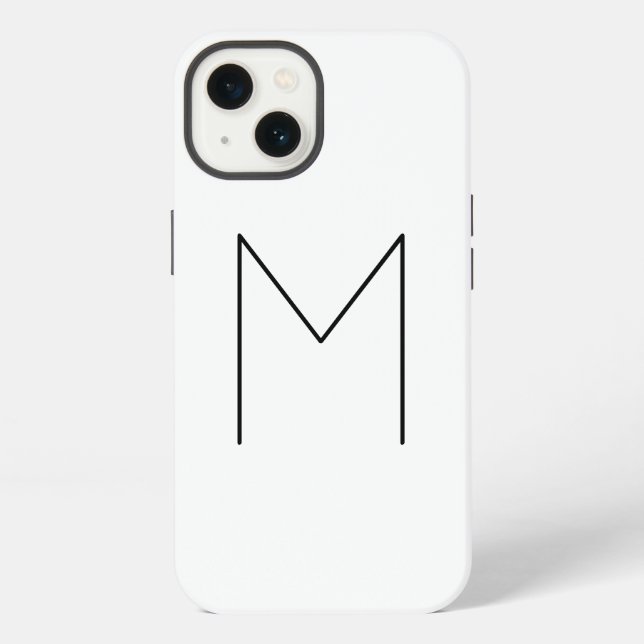 Coque iPhone Monogramme Nom propre Initiale moderne Plaine mini (Verso)