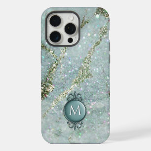 Monogramme Pailleté Or et Menthe Élégant