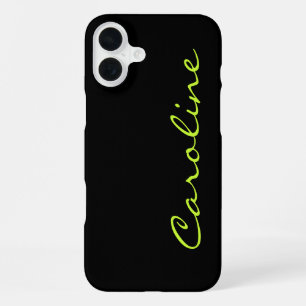 Coque iPhone 16 Plus Monogramme Personnalisé Moderne Noir Décontracté
