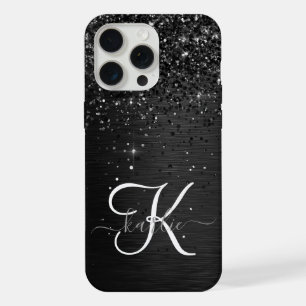 Monogramme personnalisé paillettes noires