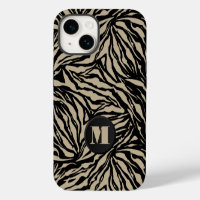 Monogramme Poster de animal noir beige
