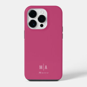 Coque Pour iPhone 14 Plus Monogramme rose girly typographie minimale moderne