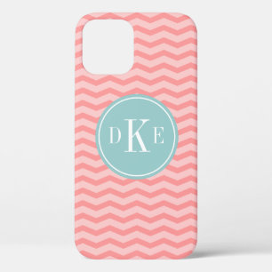 Coque iphone monogramme turquoise 3 lettres