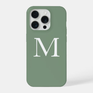 Monogrammes Vert Sauge Blanc Couleur Personnalisé