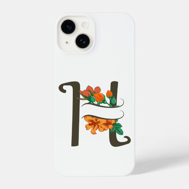 Coque iPhone Monographie florale H lettre majuscule (Verso)