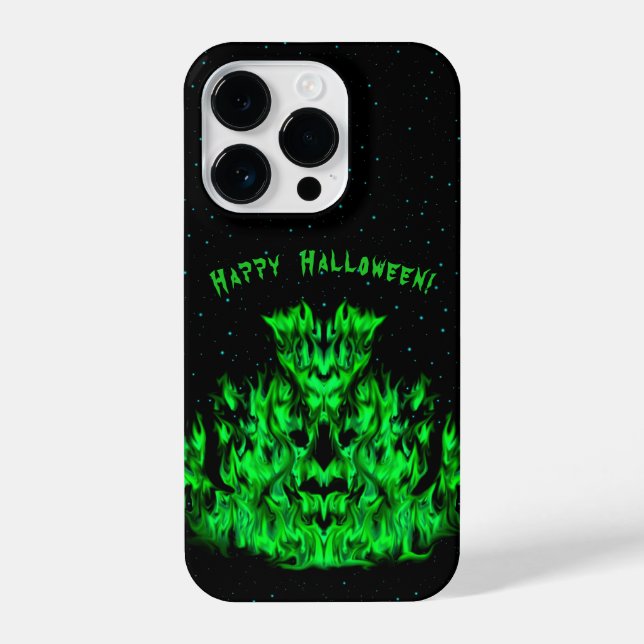 Coque iPhone Monstre de flamme dans le ciel étoilé (Verso)