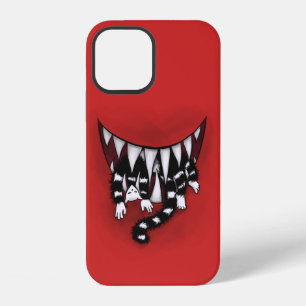Coque iPhone 12 Monstre Évil Bouche Dents Aiguisées Manger Chat Ho