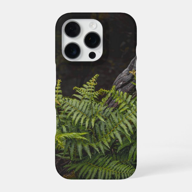 Coque iPhone Moody green nature theme with ferns (Verso)