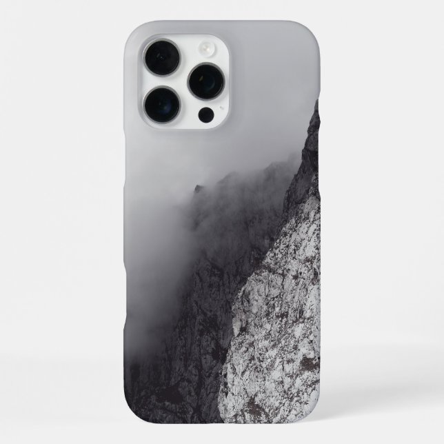Coque iPhone Moody mountain theme in black and white (Verso)