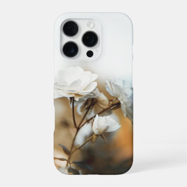 Coque iPhone Moody white rose (Verso)