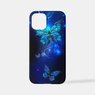 Coque iPhone 12 Mini Morpho Butterfly in the Dark Background