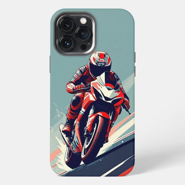 Coque iPhone 🌅 Motard rapide le long de l'océan sinueux (Verso)